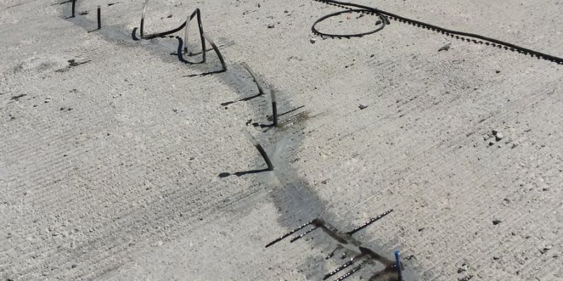 Crack Sealing in Concrete Road Pavement
